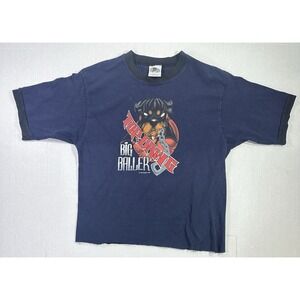 Vintage 90s Top Dawg Big Baller Rottweiler Tee L Cropped Blue T Shirt USA‎ Made